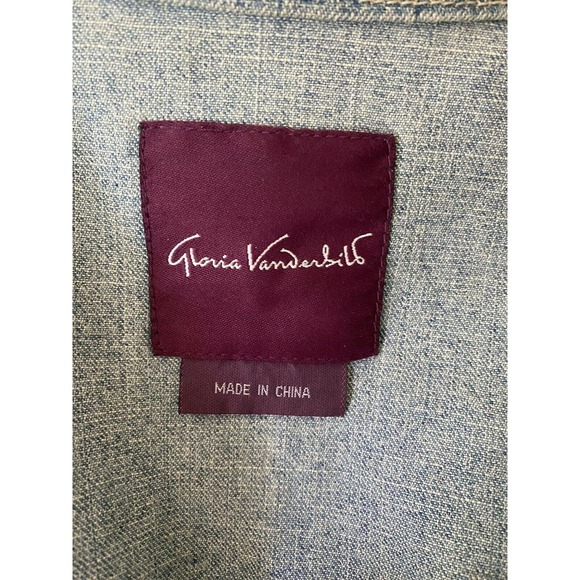 Gloria Vanderbilt Jean Denim Jacket Zip Stretch Light Blue Pocket Long S… - Picture 5 of 5